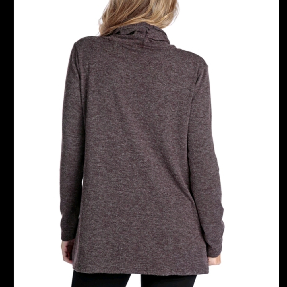 NWT GUILLAUME Heathered brown Cowl neck sweater